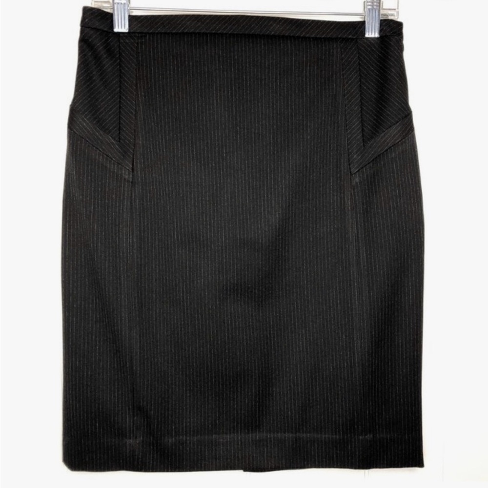 Express Design Studio Black Pinstripe Pencil Skirt